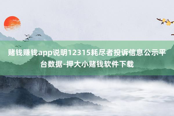 赌钱赚钱app说明12315耗尽者投诉信息公示平台数据-押大小赌钱软件下载