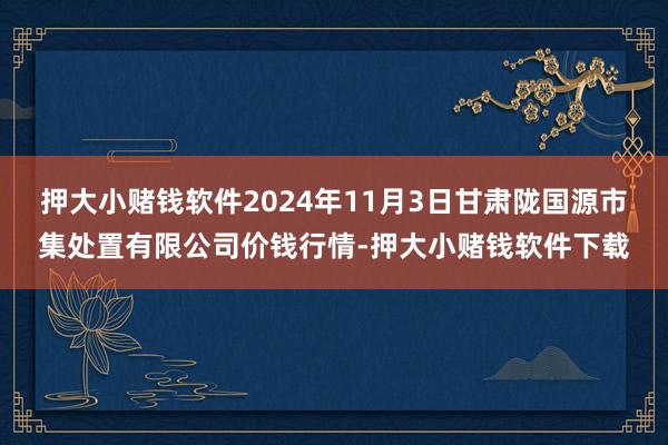 押大小赌钱软件2024年11月3日甘肃陇国源市集处置有限公司价钱行情-押大小赌钱软件下载