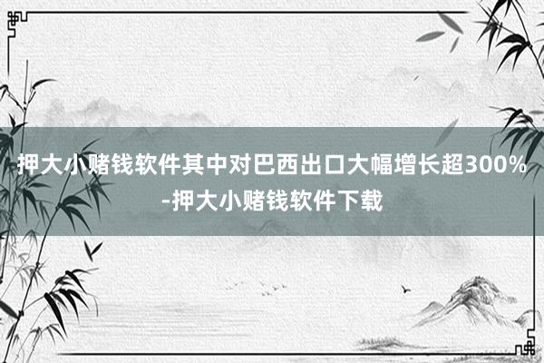 押大小赌钱软件其中对巴西出口大幅增长超300%-押大小赌钱软件下载